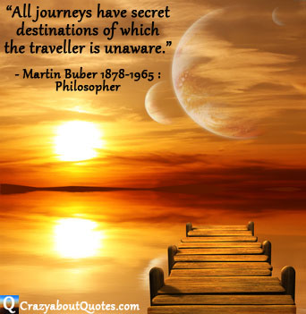 Jetty leading to mystical world with travel quote