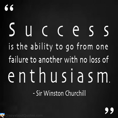 Churchill quote about success and enthusiasm.