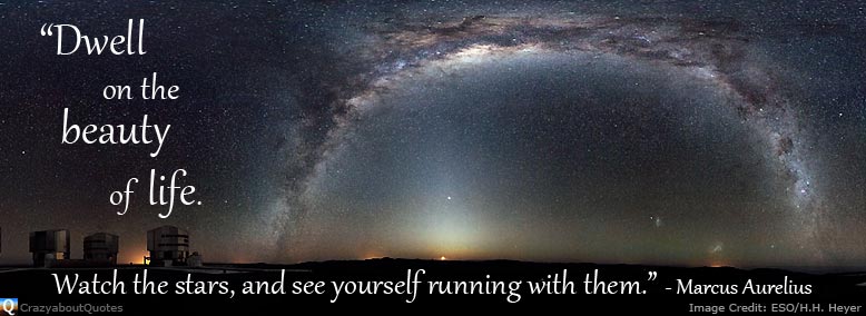 ESO image of Milky Way with quote about the beauty of life.